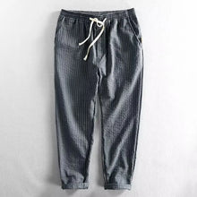 Lorenz™ Hose aus Baumwoll-Leinen mit Eleganten Streifen – Grau
