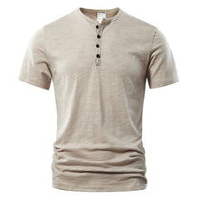 Herren Lässig Henley T-Shirt | Klassisch – Khaki