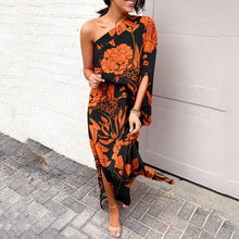 Bonnie - Schickes Ein Schulter Kleid Damen – Orange
