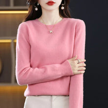 Erica - Ein Kaschmirpullover mit klassischem Rundhalsausschnitt – Rosa