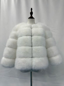 Stilvolle Kunstpelz-Jacke – Weiß