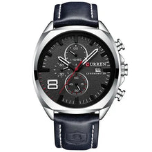Wasserdichte Militär-Chronographen-Sportuhr – Silber Blau
