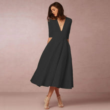 Norma™ – Damen Midikleid Elegante Raffinesse – Schwarz