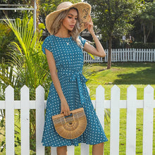 Beth - Polka Bloom Kleid – Elegantes Blau