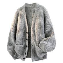 Soumaila - Locker Sitzende Strick Jacke Mit V-Ausschnitt – Grau