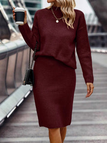 Teli | 2-Teiliges Set aus Pullover und Rock – Dunkelrot