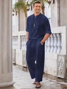 Elias - Outfit-Set mit Kragen – Marineblau