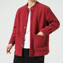 Leichte Herren-Cordjacke mit großen Taschen - Boaz – Rot