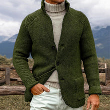 ERWIN - STRICKJACKE AUS GROBER STRICKOPTIK – Grün