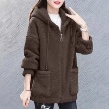 Bequemer Hoodie aus Wolle mit Taschen und weichem Material für Damen | Ideal für den Winter – Dunkelbraun