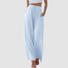 Weite Hose mit Kordelzug | Elastischer Bund | Lässiger Sommerstil – Hellblau