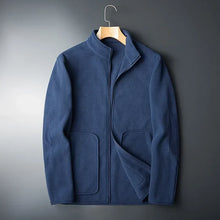 Leichte Herren-Fleecejacke mit kontrastierenden Details - Erian – Blau