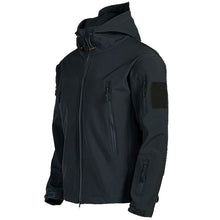 Herren Taktische Wasserdichte Winddichte Softshell-Jacke mit Kapuze - Kai – Scwharz