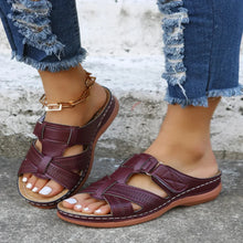 Amelia - Offene Freizeit Sandalen – Bordeauxrot