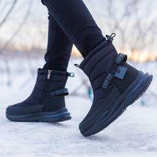 Win | Groovywish Herren Winter Orthopädische Stiefel Mehrfarbig Wasserdichte Schuhe – Schwarz