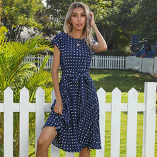 Beth - Polka Bloom Kleid – Marineblau (Fast ausverkauft)