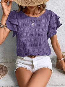 Liriane | Verspielte Rüschenbluse – Lila