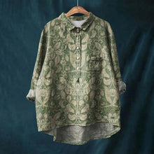 Norlina | Zeitlose Blumenbluse – Dunkelgrün