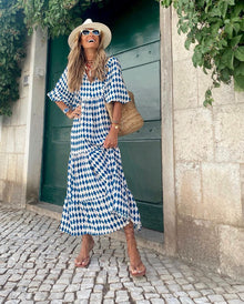 Fleur | Boho Maxikleid – Blau