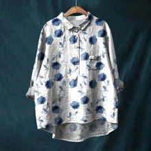 Norlina | Zeitlose Blumenbluse – Blau