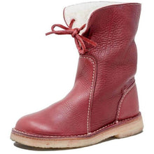 Alma - Gemütliche Stiefeletten mit Lammfellfutter für wärmende Wintertage | Warme und stylische Winterstiefeletten für Damen – Rot