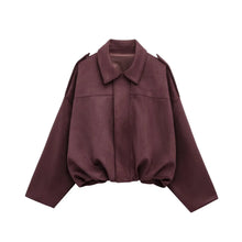 NOIR | SUEDE BOMBERJACKE – Weinrot