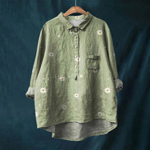 Norlina | Zeitlose Blumenbluse – Grün