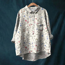 Oversize-Bluse | Künstlerischer Print | Luftige Passform – Beige
