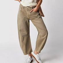 Weite Jeans mit Nahtdetails | High-Waist | Lässige Passform – Taupe