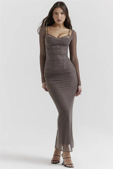 Glamora™ – Elegantes Langes Abendkleid mit glamourösem Flair – Champagner