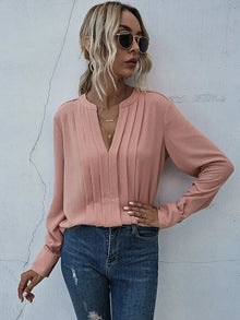 Norlina | Elegante Bluse mit Faltendetails – Rosa