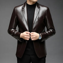 Mikkel™ Lederjacke im Blazer-Stil aus Premium-Leder mit minimalistischem Design – Dunkelbraun