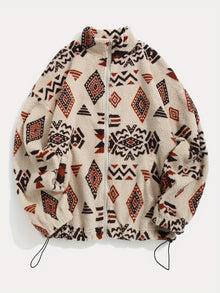 Verien | Warme Winter-Fleecejacke mit Reißverschluss für Frauen – Khaki