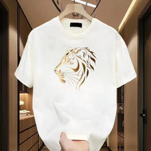 Varkon™ T-Shirt mit Tiger-Gold Print und Premium-Look – Weiß