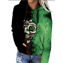 Oversize-Hoodie mit Blumenprint für Damen | Ideal für den Winter – Grün