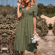 Laureen - Lässiges Midikleid mit Knöpfen – Grün