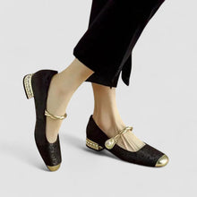 Gabriela | Damen Orthopädische Mary Jane Niedrig-Absatz-Schuhe – Schwarz