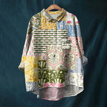 Oversize-Bluse | Künstlerischer Print | Luftige Passform – Gelb