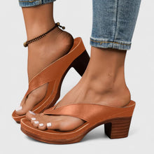 Paige | Blockabsatz Plateau Sandalen – Braun