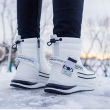 Win | Groovywish Herren Winter Orthopädische Stiefel Mehrfarbig Wasserdichte Schuhe – Weiß