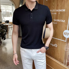Alexander | Spitzer Kragen Slim-Fit Poloshirt – Schwarz