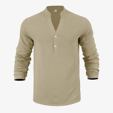 Stephan™ Hemd Aus Baumwoll-Leinen Mit Minimalistischem Design – Khaki