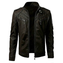 Herren Stilvolle Premium Bikerjacke | Mehrere Taschen – Kaffee
