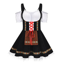 Damen Mini Elegante Oktoberfest Dirndl Kleid – Schwarz