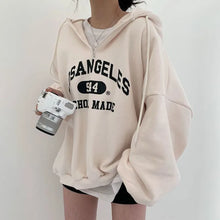 Oversized Hoodie mit „Los Angeles“ Print – Sportlich, Lässig & Cozy – Beige
