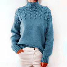 Eleganter Damen Rollkragenpullover – Weich & Warm – Strick für Winter – Himmelblau