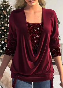 SARINA - Stilvolle Glitzerbluse – Rot