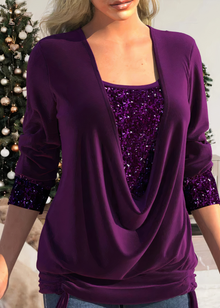 SARINA - Stilvolle Glitzerbluse – Lila