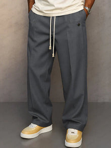 Victor - Elegante Herrenhose mit verstellbarem Tunnelzug – Dunkelgrau