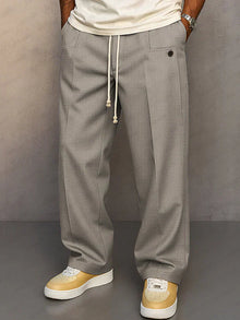 Victor - Elegante Herrenhose mit verstellbarem Tunnelzug – Hellgrau